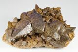 Calcite Crystals Coated With Purple (Yttrofluorite?) Fluorite #177684-4